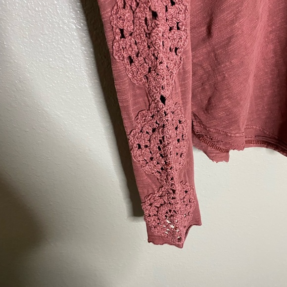 Women's Long Sleeve Crohett Henley Top - Picture 3 of 3